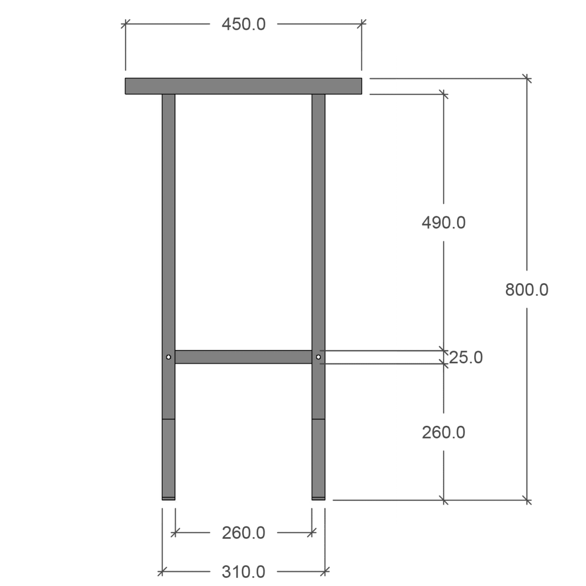 Plantebord i stål  75 cm - Image 2