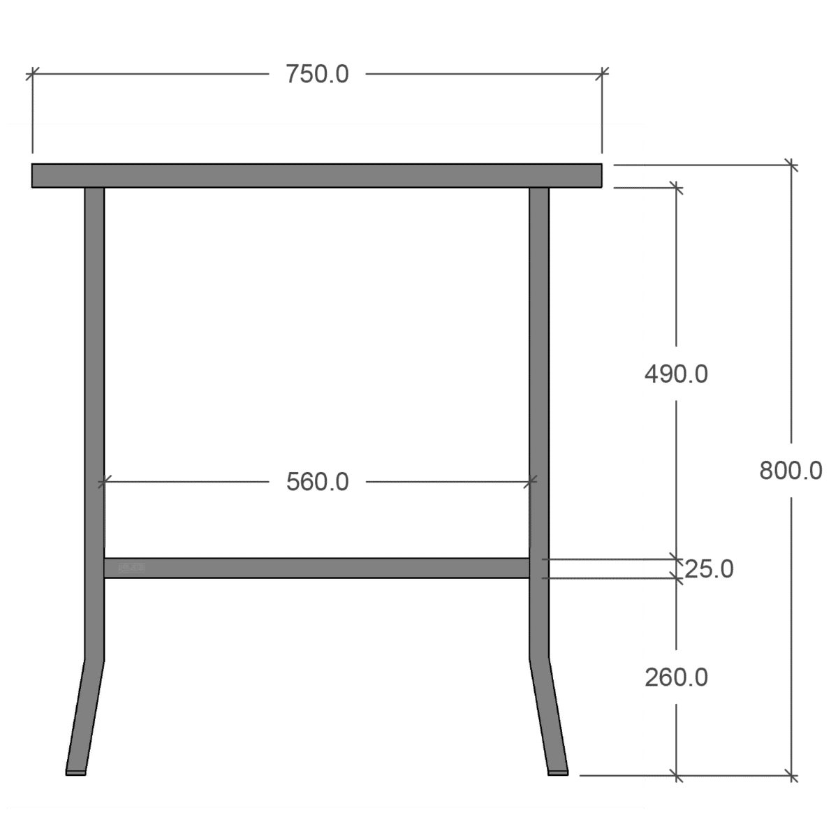 Plantebord i stål  75 cm - Image 3