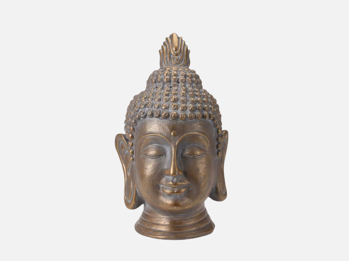 Buddha Hoved Antique Gold 53 cm