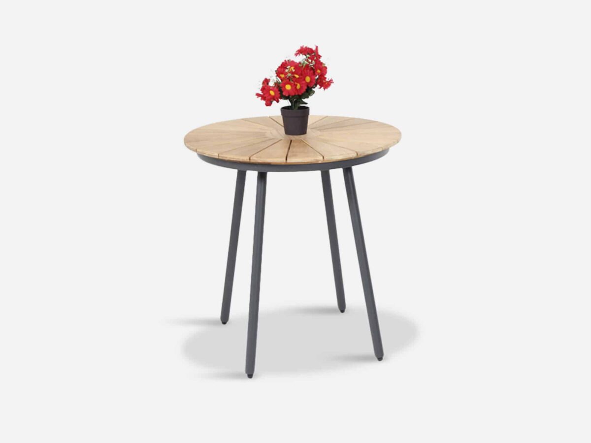 Cafebord Teak/Antracit Alu Eva 70 cm - Image 4