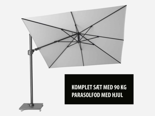 Hængeparasol Challenger med fod Hvid - 300x300 cm