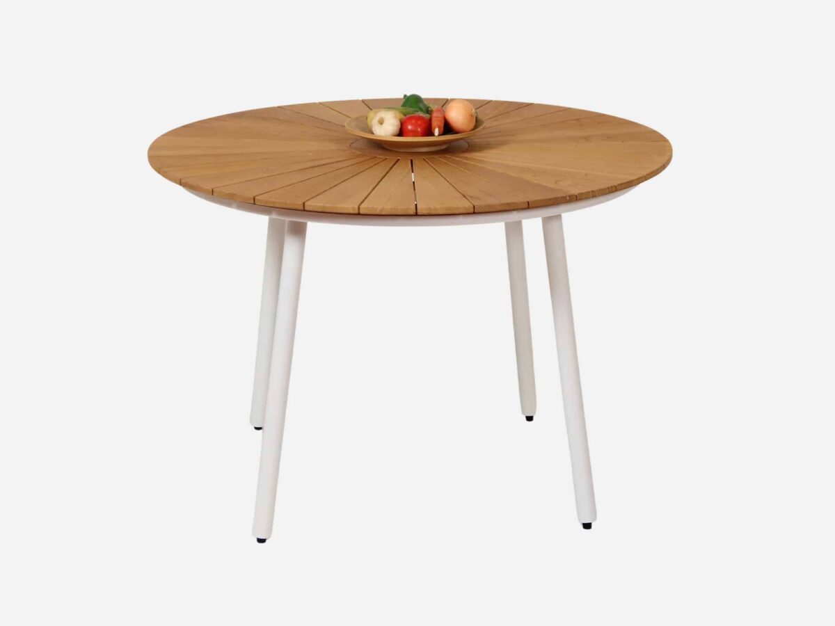 Eva Teak Havebord 90 cm Hvid/teak