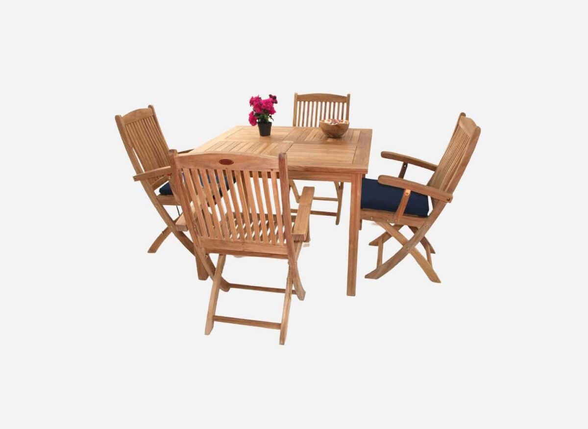 Havemøbelsæt Luksus Teak 100×100 cm Hereford