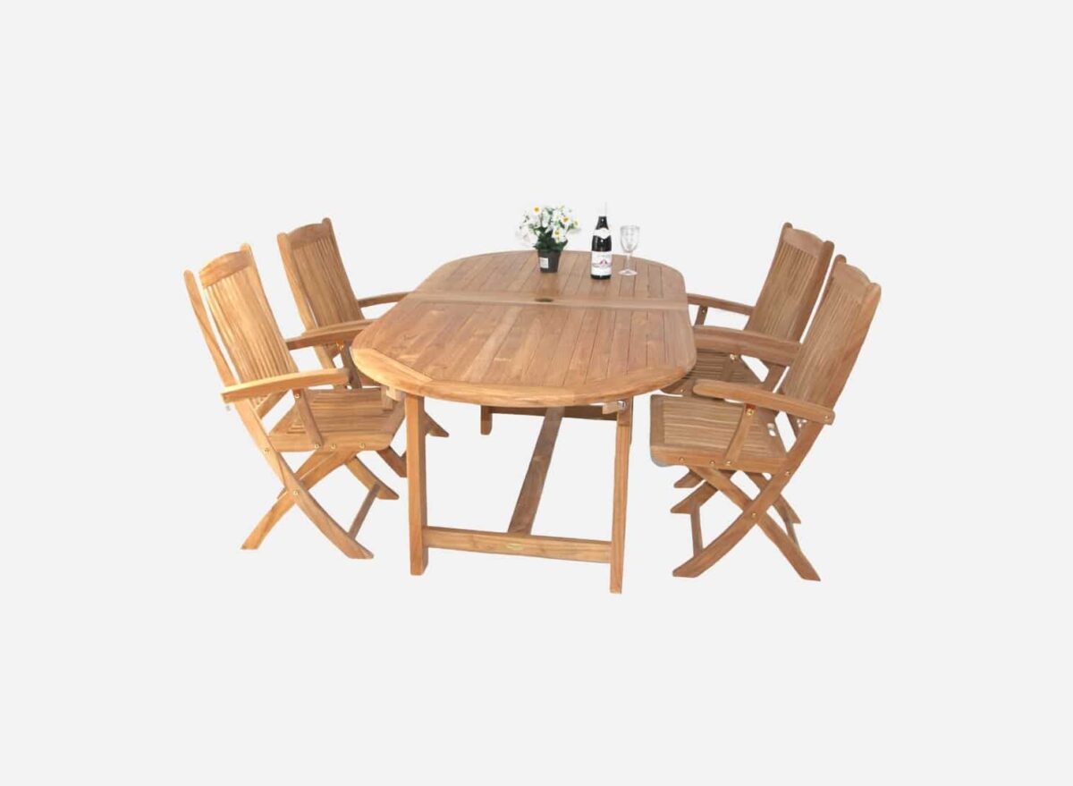 Havemøbelsæt Luksus Teak 100x200/250/300cm