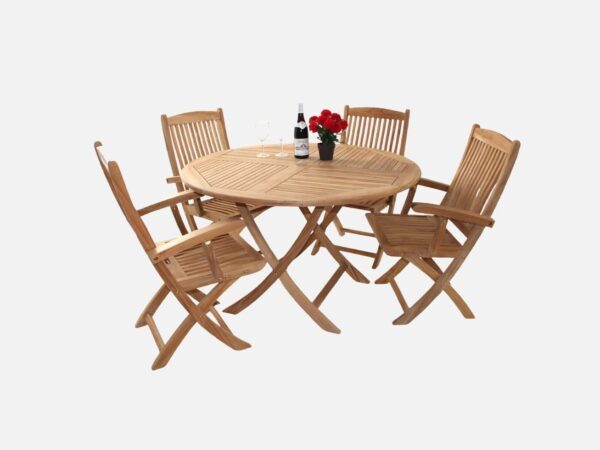 Havemøbelsæt Luksus Teak 120 cm Hereford