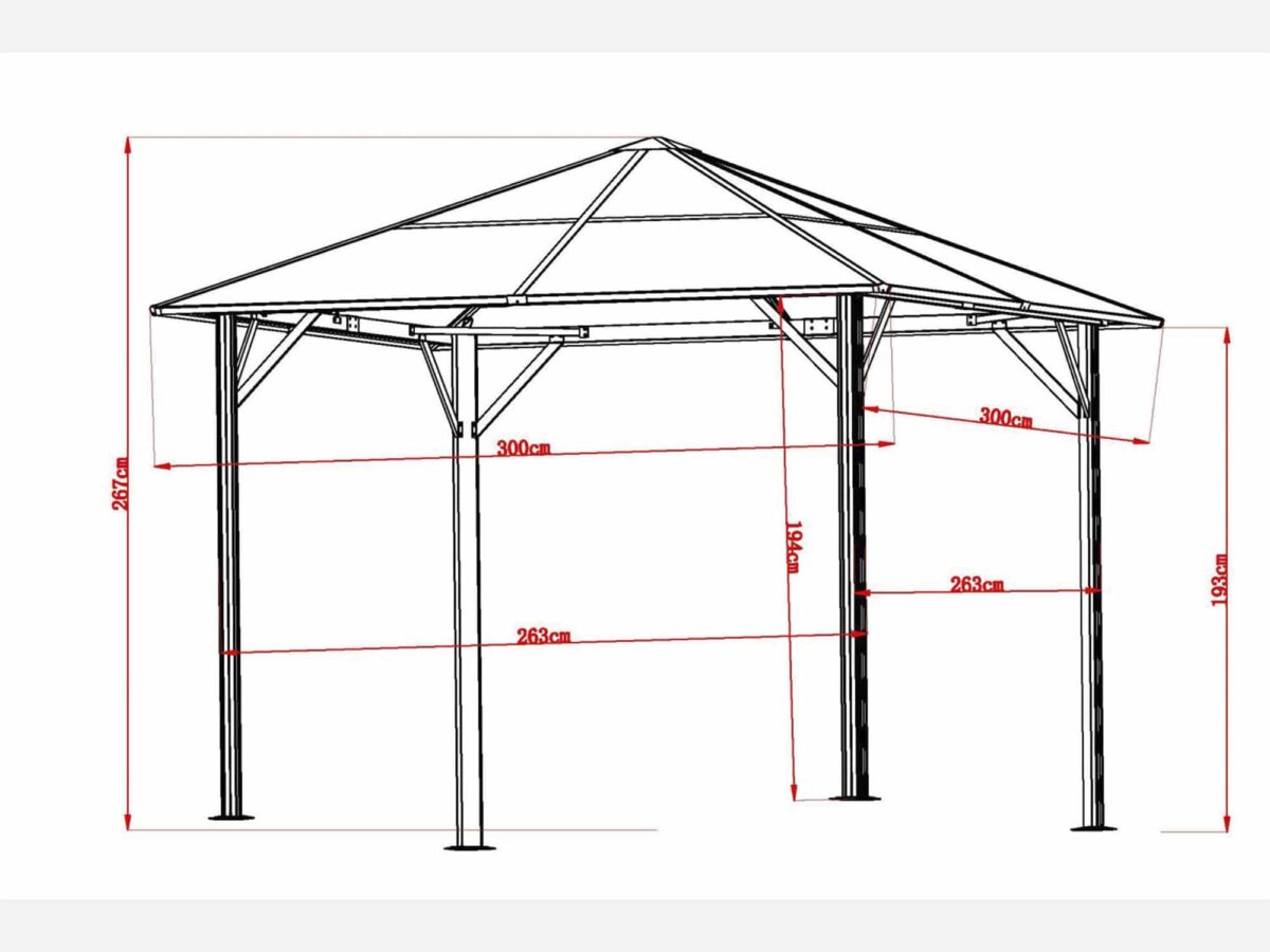 Pavillon med fast tag 3x3 meter - Image 5