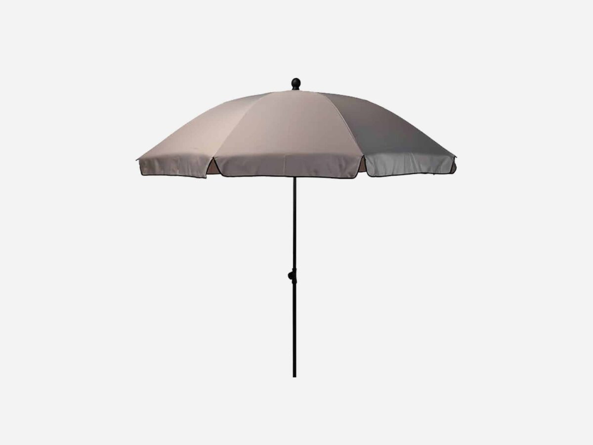 Parasol med vippefunktion Lysegrå - 220 cm Ø.