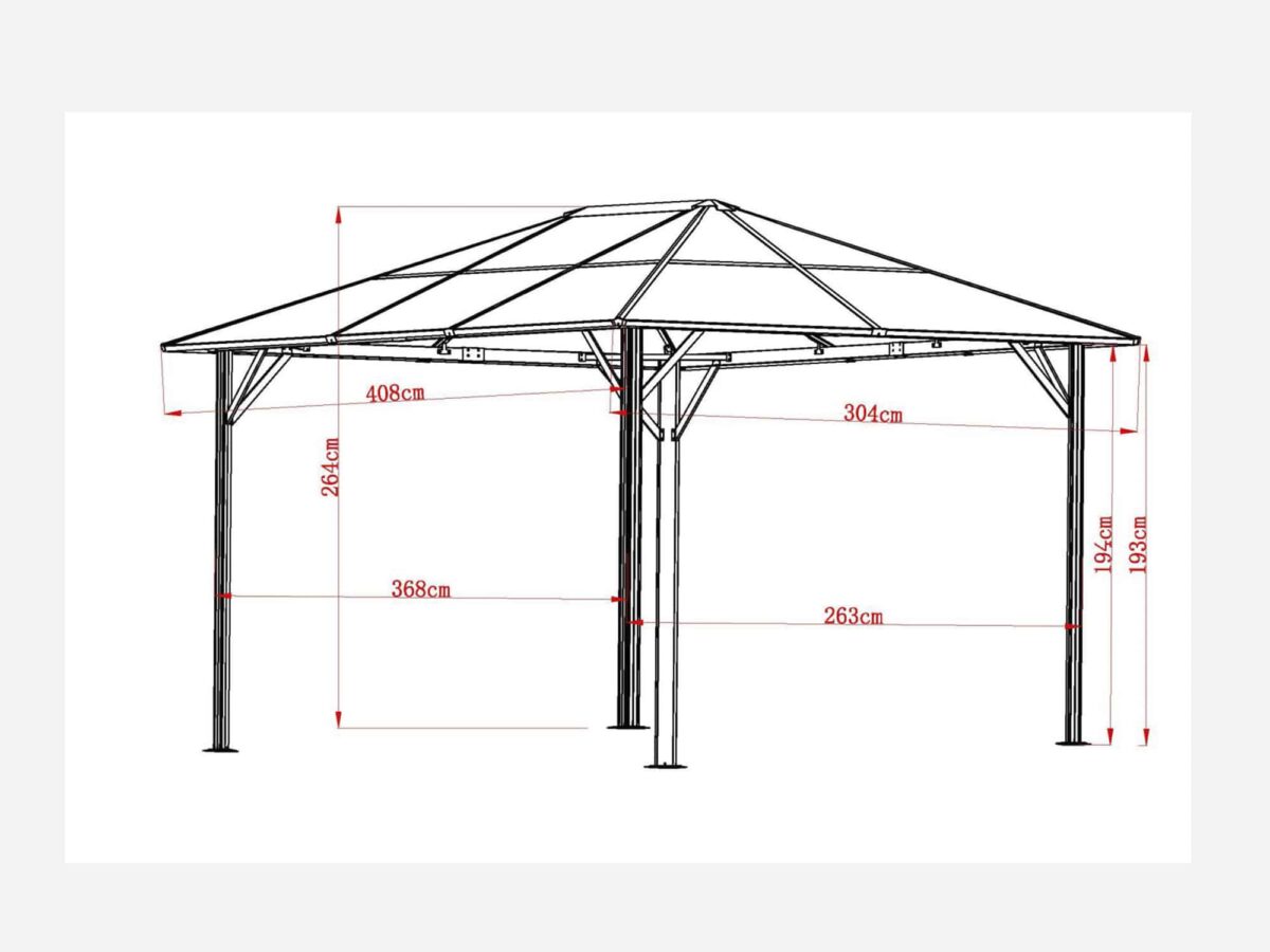 Havepavillon med fast 3x4 meter - Image 5