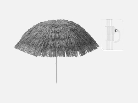 Parasol med vippefunktion Grå 155 cm.