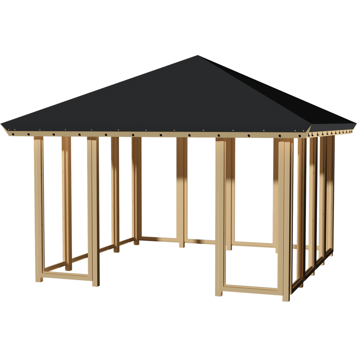 Pavillon Model 3 - Lukket 4 sider uden skydedøre