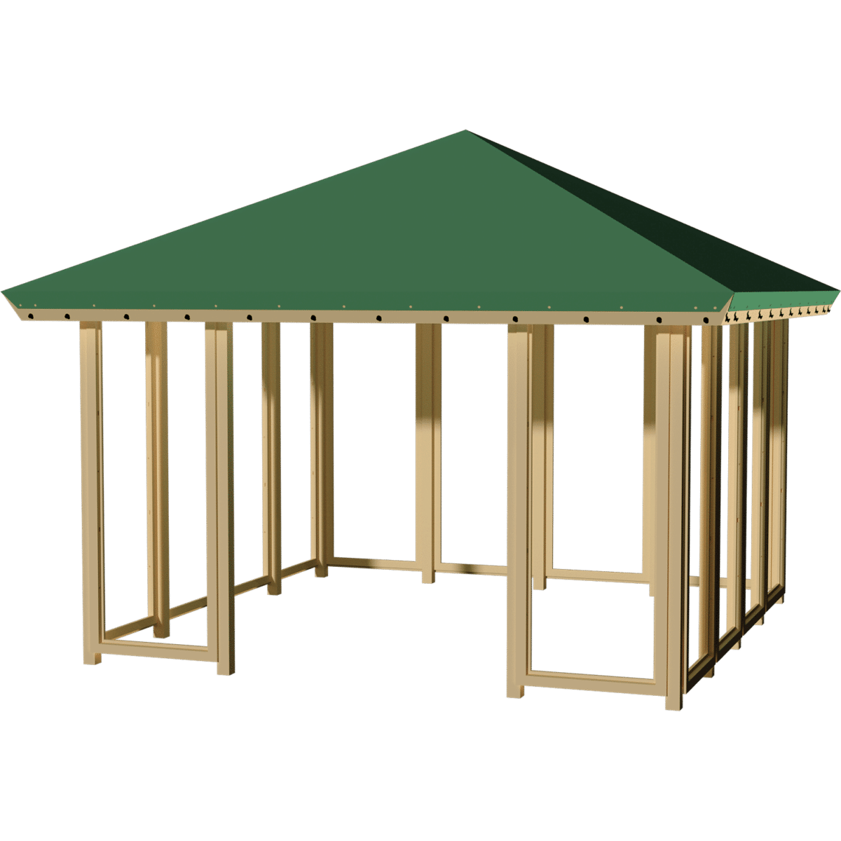 Pavillon Model 3 - Lukket 4 sider uden skydedøre