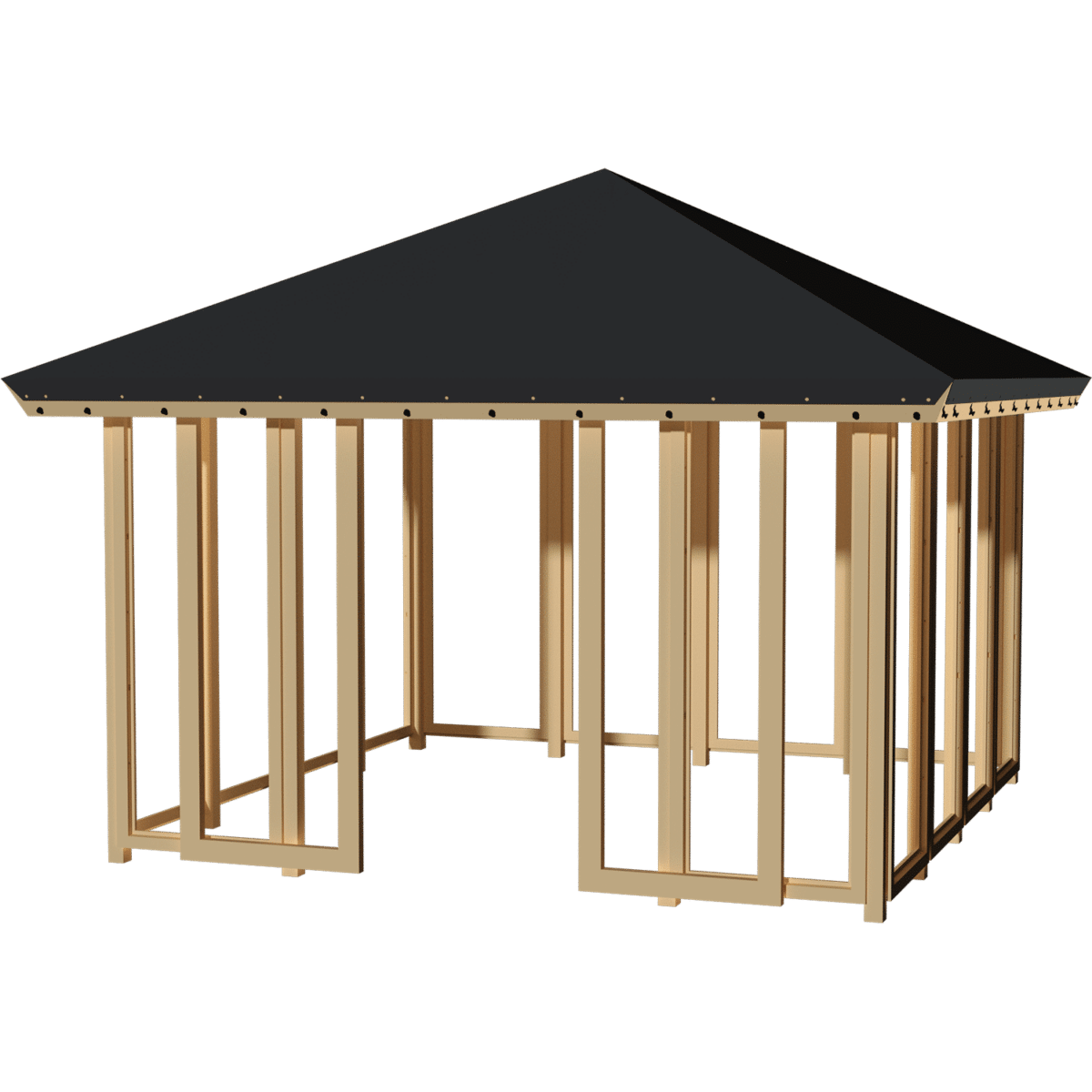 Pavillon Model 4 - Lukket 4 sider med skydedøre