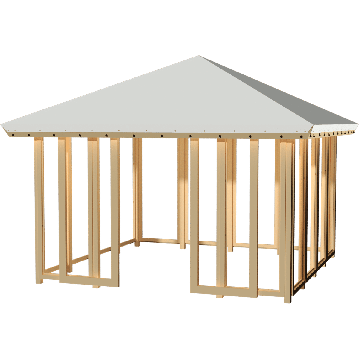 Pavillon Model 4 - Lukket 4 sider med skydedøre