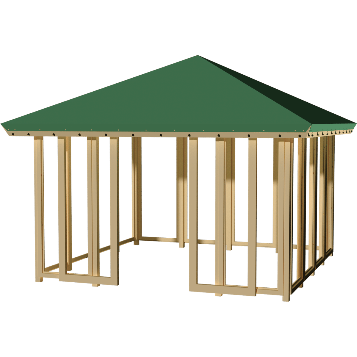 Pavillon Model 4 - Lukket 4 sider med skydedøre