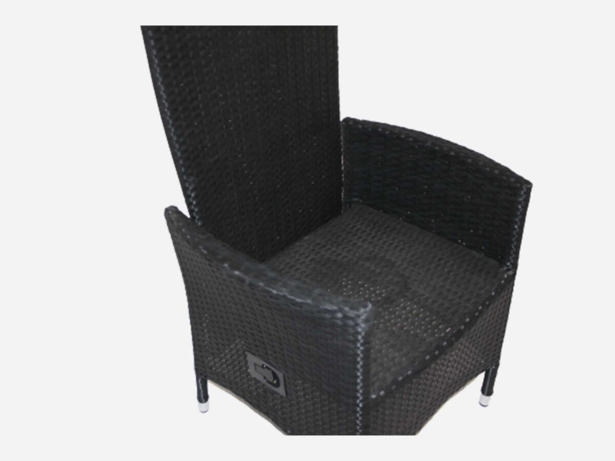 Pumpestol Sort Polyrattan Freja