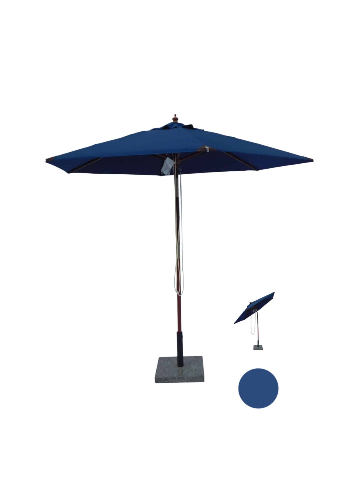 Haveparasol med vip. Geneve Blå -250 cm Ø - Image 2