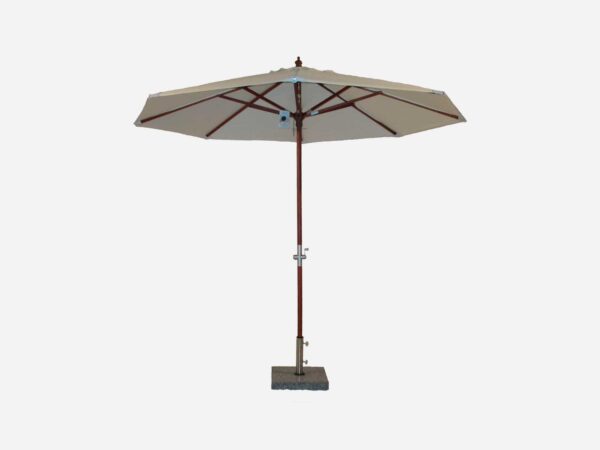 Haveparasol med hejs Malta Sand – 270 cm Ø