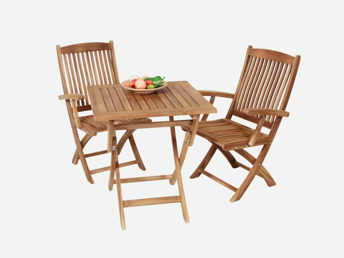 Cafesæt Luksus Teak 70x70 cm Hereford MA