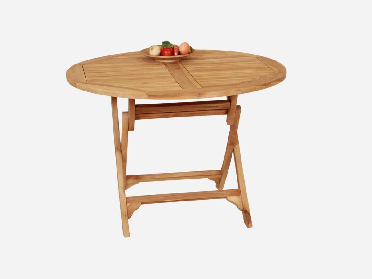 Havebord teak 110 cm rundt Ramløse