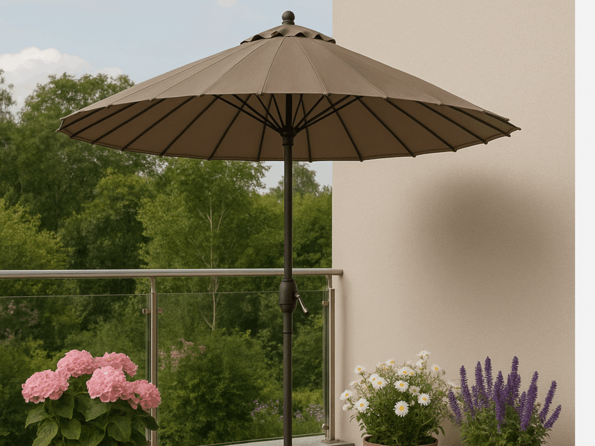 Haveparasol med vip. Shanghai Taupe