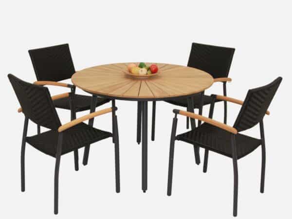 Havemøbelsæt 110 cm Eva/Era Sort