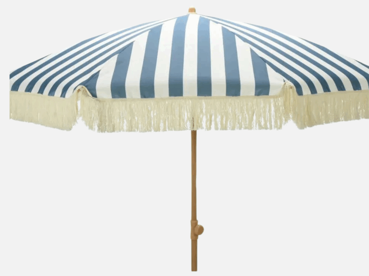Parasol 180 Cm Blå/hvid